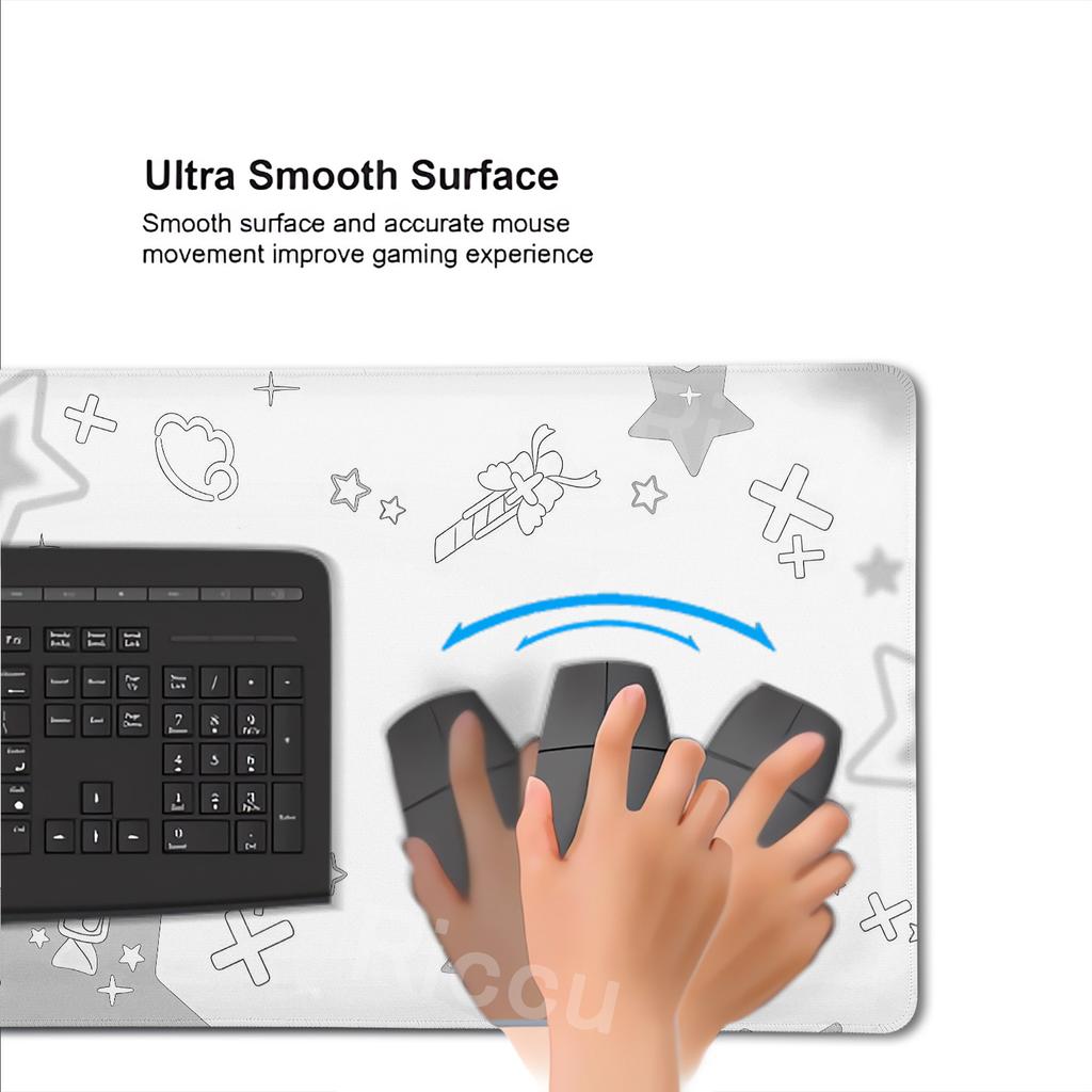 Korean Ins Minimalist Black White XXL Desk Mat Office Aesthetic Star Mouse Pad Keyboard Computer Decort Mousepad Pc Accessories