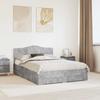 Bed Frame with Headboard Concrete Grey 140 X 190 Cm Engineered Wood