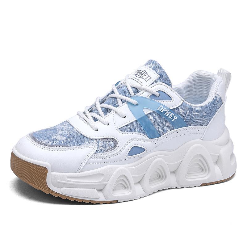 Summer new outdoor mesh breathable casual sports shoes student thick-soled heightening dad shoes