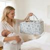 Cesta de Tecido Floral Acolchoada para Fraldas Cesto de Armazenamento Floral Porta-Fraldas Floral para Bebê com Alças e Divisórias Removíveis para Quarto de Bebê Carro Quarto Armazenamento