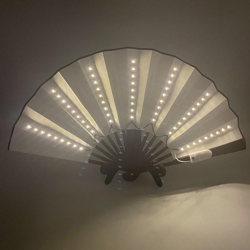 10-Inch LED Luminous Folding Dance & Disco Fan for Bodybuilding, Bars, and KTV Atmosphere