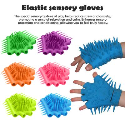 1Pc Sensory Glove Fidget Toy Stress Anxiety Relief Kids Adults Half-Finger Glove Soft