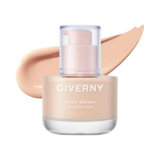 GIVERNY Dewy Glash Foundation SPF38, PA ++ Adherence Gloss Water Gloss Moist Glass Beads Transparent Skin Anti-Darkening Moisture Moisturizing (17C