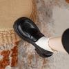 Weiche Leder Plateau Slipper Damen 2024 Frühling neu Ein-Pedal JK Einzelschuhe Shorty Le Erhöhung Britischer Stil kleine Lederschuhe