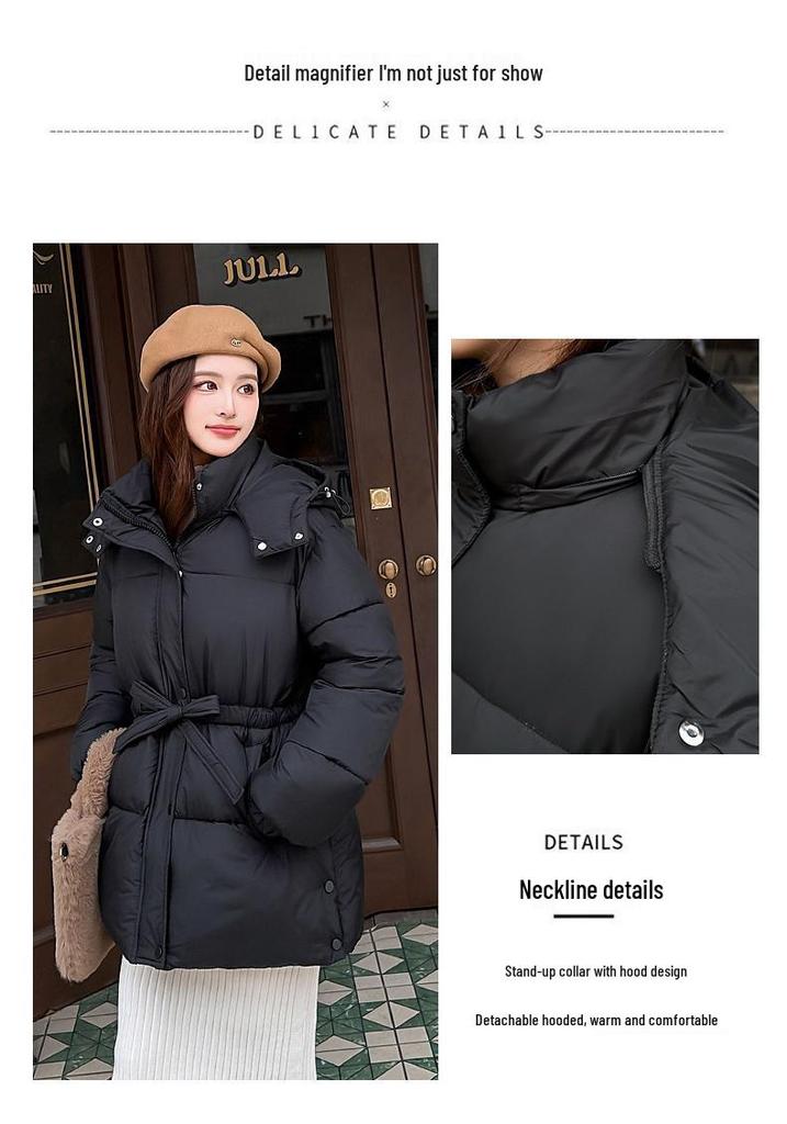 2025 Winter Korean Style Medium-Long Down Cotton Jacket - Thickened Loose Fit Outerwear