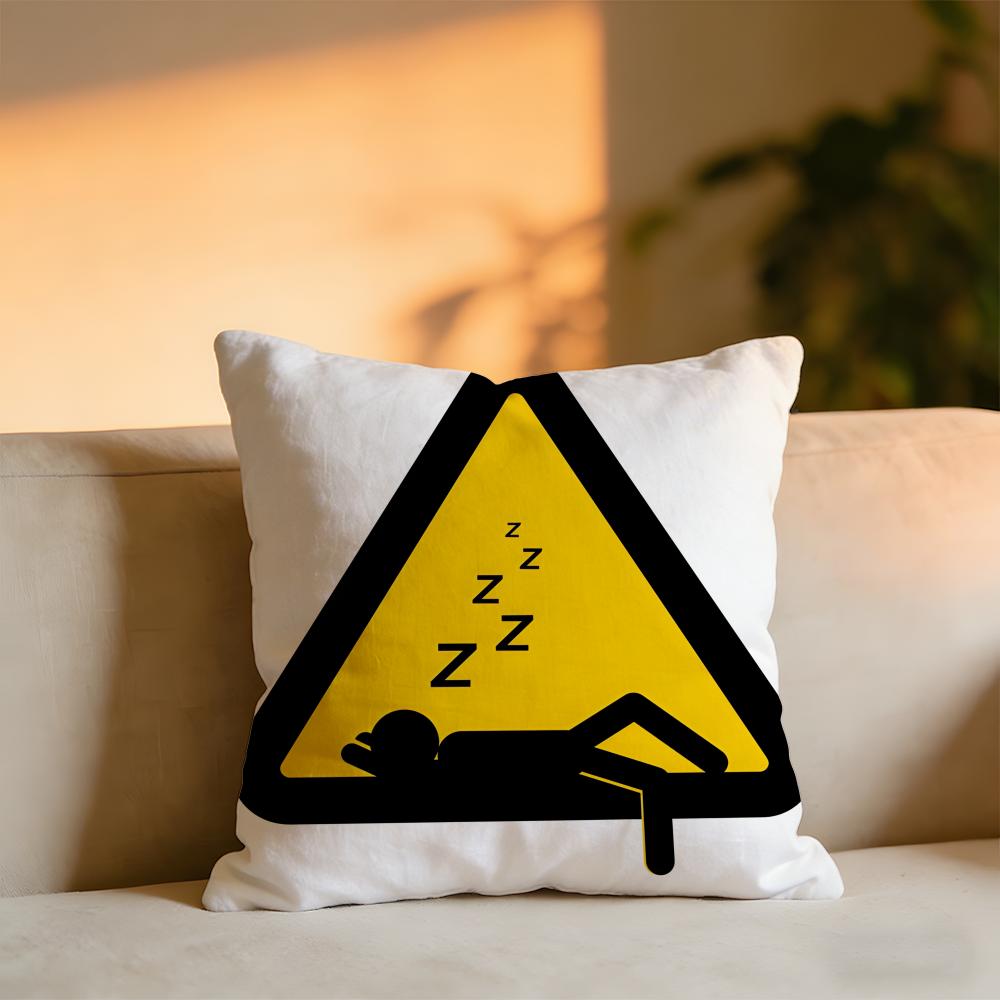 

Road Traffic Signs Cushion Cover Cozy Velvet Throw PillowSoft Warm Cushion For Sofa Bed 30x30 cm