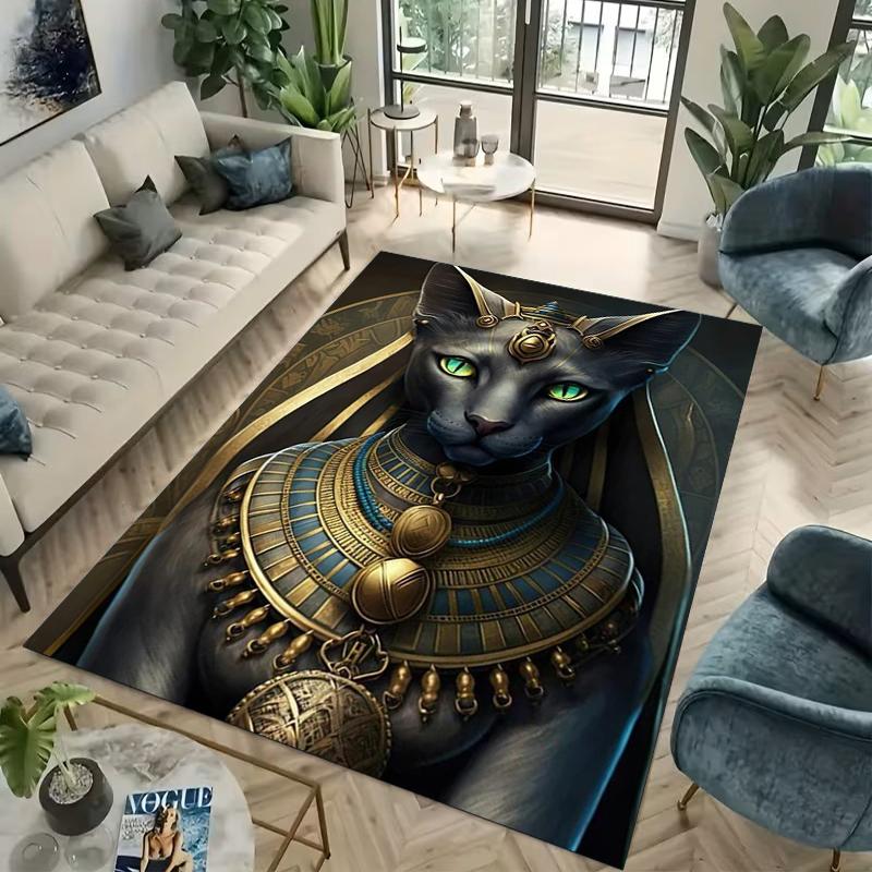 15 Size Ancient Cat Goddess Pattern Area Rug Carpet Bedroom Living Room Carpet Kitchen Floor Mat Home Decor Non-Slip Floor Mat
