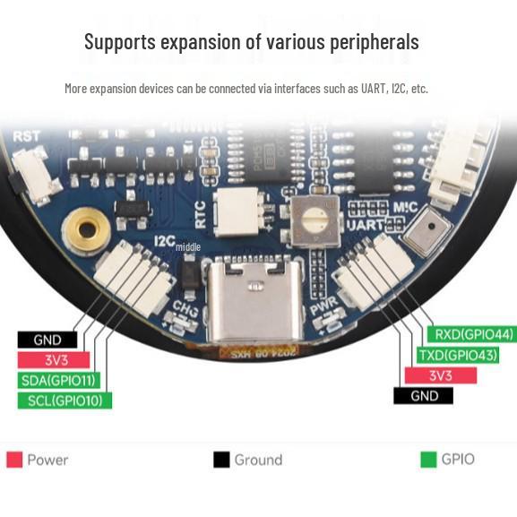 ESP32-S3 1.85" Capacitive Touch LCD Round Screen Dev Board with XiaoZhi AI Voice & WiFi
