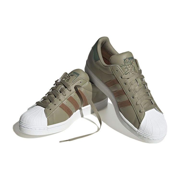 Adidas Originals Superstar Casual Low-Top Sneakers Unisex Sneakers Green Brown GY0012