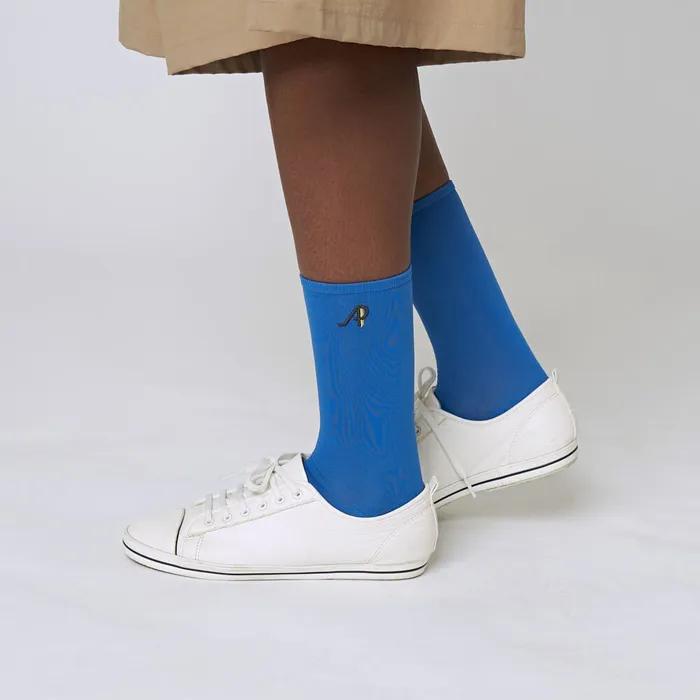 AU21AS02 Plus Cool Crew Socks_Turquoise Blue