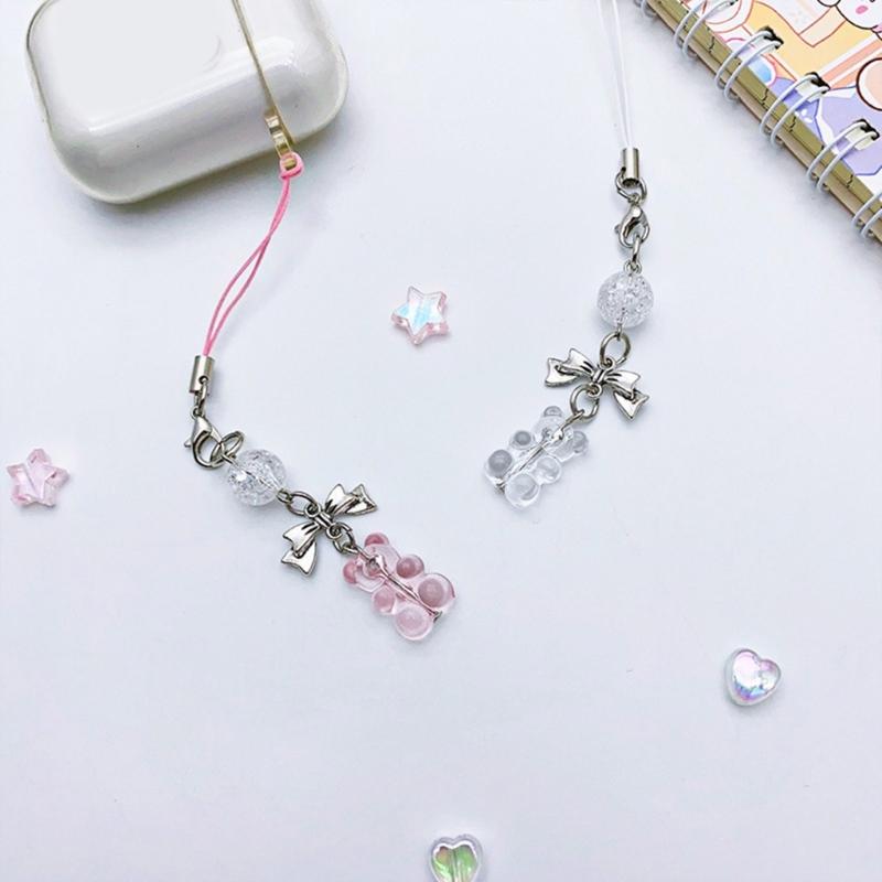 Y2k Style Phone Lanyard Strap Cute Bag Charm Phone Pendant Anti Lost Phone Chain Alloy Material Suitable for Phone Bag