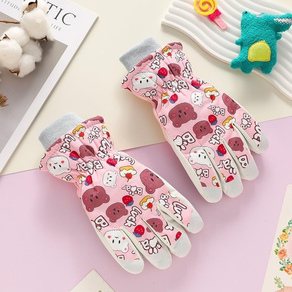 Plush Cycling Mittens Cute Bear Winter Gloves New Ski Gloves  for Outdoor Cycling Skiing