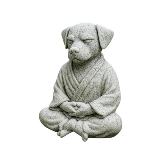 3D-gedruckte meditierende Hundestatue, Niedliche Zen-Welpen-Skulptur, Retro-Schreibtischdekoration für Zuhause & Büro, Einzigartiges Geschenk für Hundeliebhaber