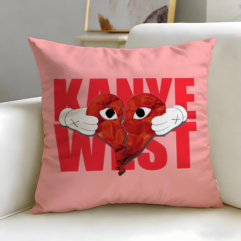 popular rapper Kanye Omari West Cushion Cover Soft EasyWash Pillow Case Versatile for Couch Bed Travel and Office