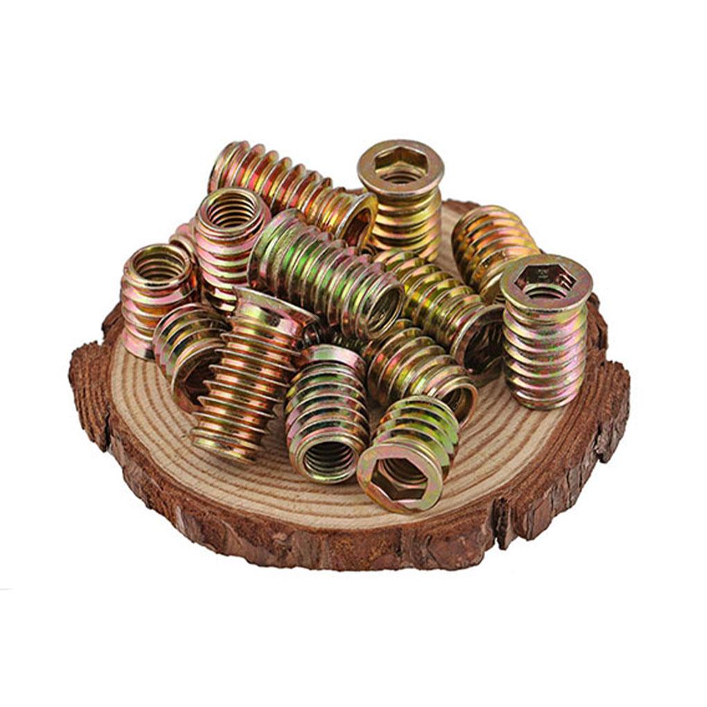 20 PCSThreaded Inserts Nuts, Wood Insert Assortment Tool Kit, M6/M8 Furniture Screw Inserts Fastener