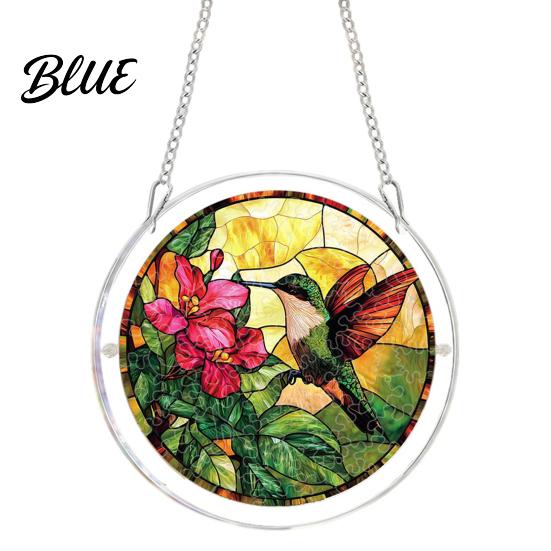 Garden Decorative Suncatcher Acrylic Puzzle Suncatcher Stained Glass Style Window Hanging Sun Catcher Panel DIY Colorful Art Jigsaw for Home Decor