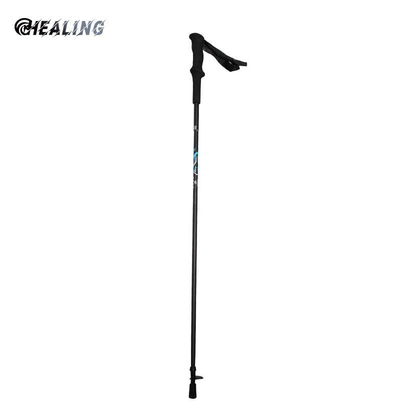 

Ultralight Carbon fiber Trekking Poles Walking Sticks Hiking Cane Folding Telescopic Walking Pole Nordic Mountain Climbing Stick 130cm чёрный