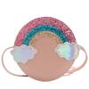 Rainbow Fashion Shoulder Bag Cartoon Kids Purse With Breathable Fabric Daily Use