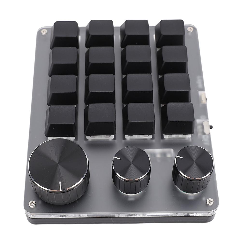 Tastatur 16 Tasten 3 Drehregler 2,4G Kabelgebunden 3 Modi Rot Mechanisches Tastaturfeld Anpassen