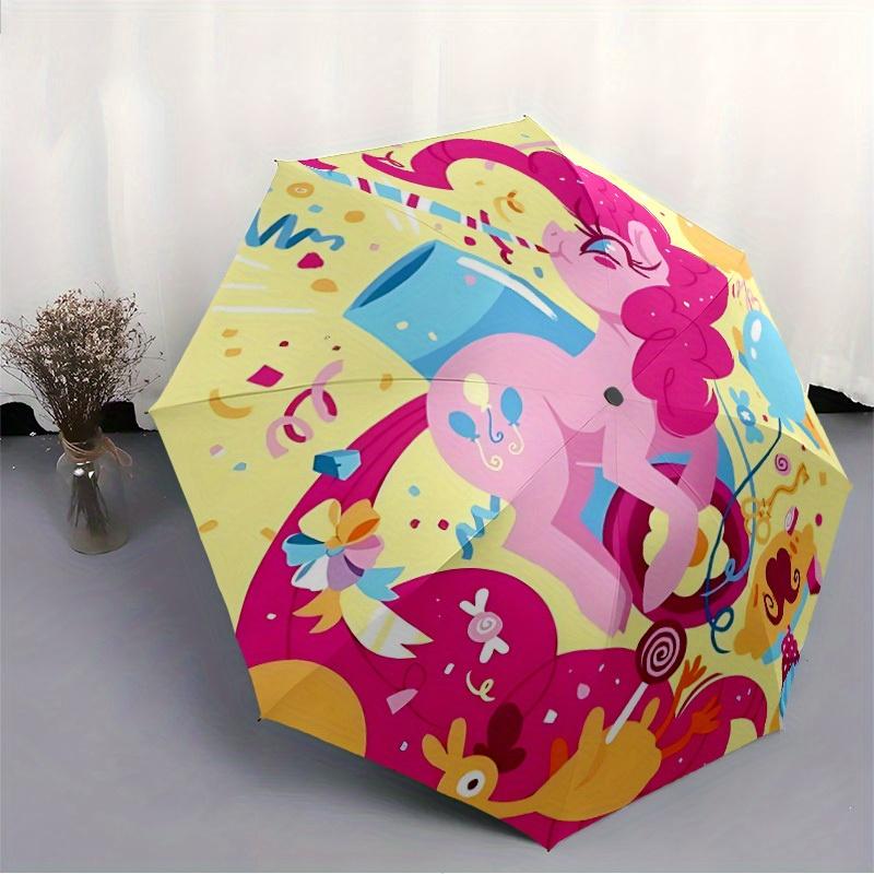 1pc My Little Pony Automatic Umbrella with Folding Feature - Compact Travel Umbrella, Perfect Gift for Birthday, Christmas, , 051