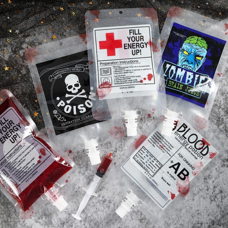 10 Stück Halloween-Dekoration Requisiten Schädel Vampir Bluttrinkbeutel Halloween-Party Dekorationsartikel Horror Halloween Zubehör