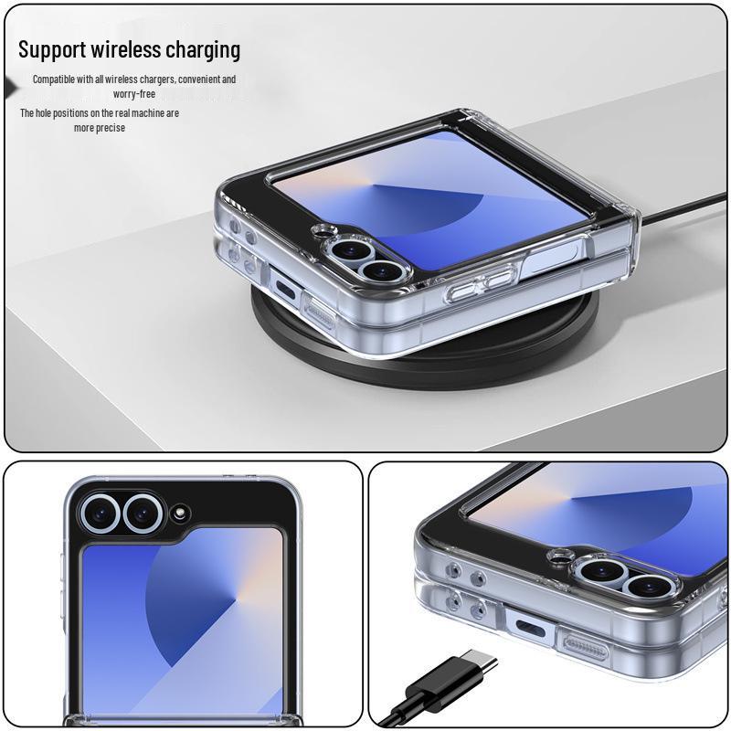 Samsung Z Flip 5/6/7 Electroplated Full Coverage Case with Hinge Protection