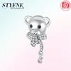 Authentic Original Brown Bear Cute Animal Polar Bear Heart Love Copper Metal Bag Charm Bead Components Bead Component Compatible With Bracelet High