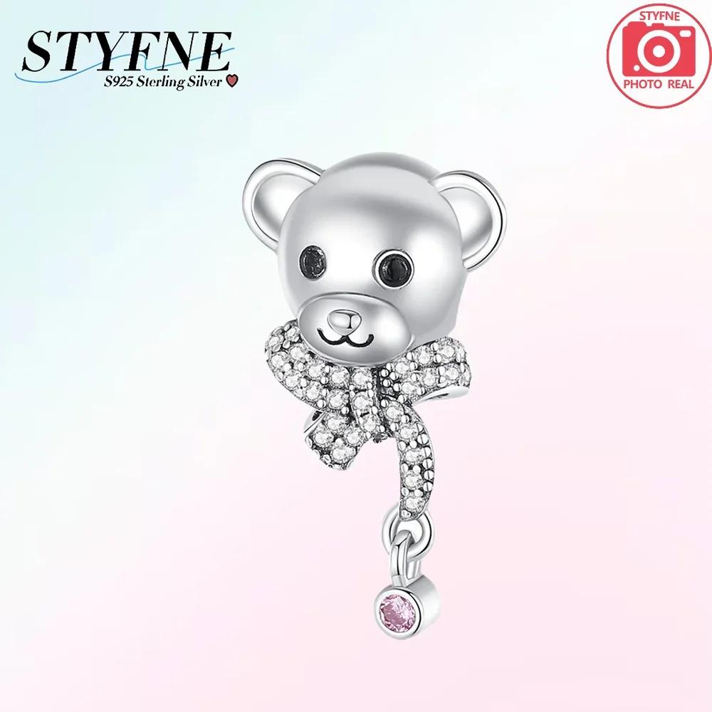 Authentic Original Brown Bear Cute Animal Polar Bear Heart Love Copper Metal Bag Charm Bead Components Bead Component Compatible With Bracelet High