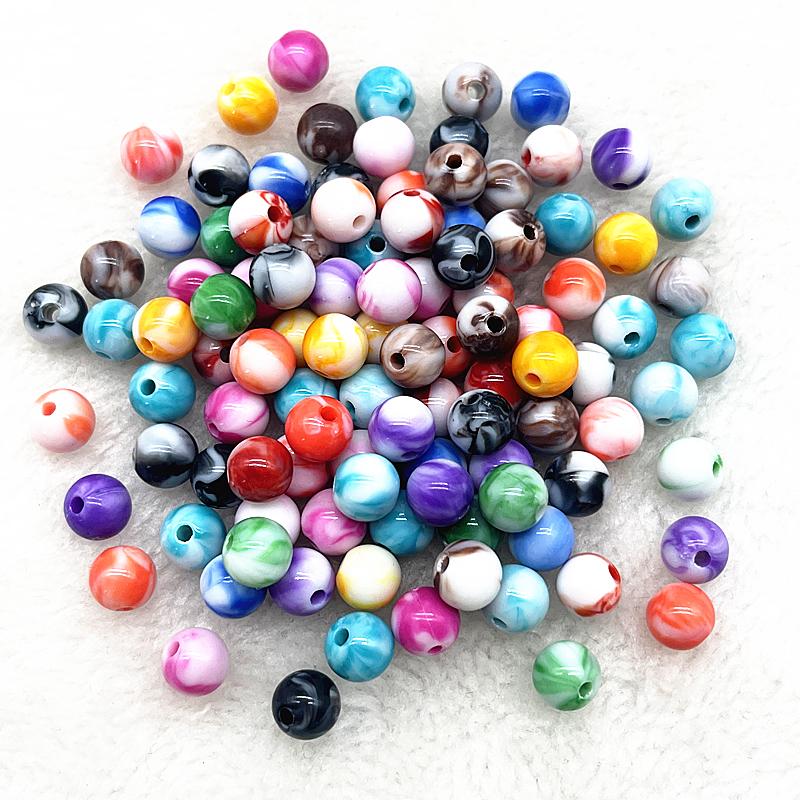 6/8/10/12mm Round Charms Acrylic Beads Loose Spacer Beads for Jewelry Makeing DIY Handmade Bracelet Necklace