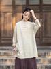 New Women's Retro Chinese Frog Button Long Sleeve Meditation Top