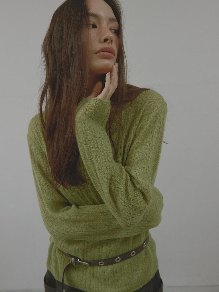 Asula V-Neck Golgi Knit (Olive)