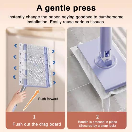 Mop plat mic Mop cu față de prosop Mop ușor Sistem cu clips Schimbare ușoară a pad-ului Mop pentru podea bucătărie baie