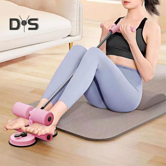 Sit-up-Assistenzstange mit Widerstandsband, Bauchmuskeltraining für den Innenbereich, Sit-up-Fußhalter mit zwei Saugnäpfen, Heim-Fitnessgerät