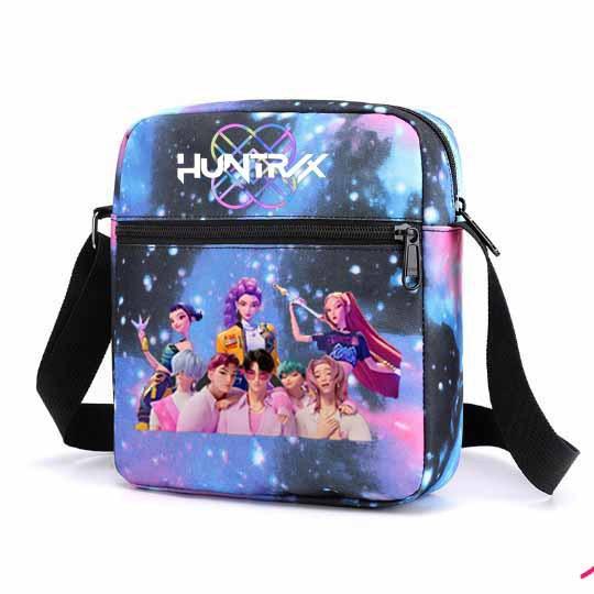 KPOP Oxford Cloth Print Crossbody Lunch Bag for Students Casual Shoulder Bag with Cartoon Design