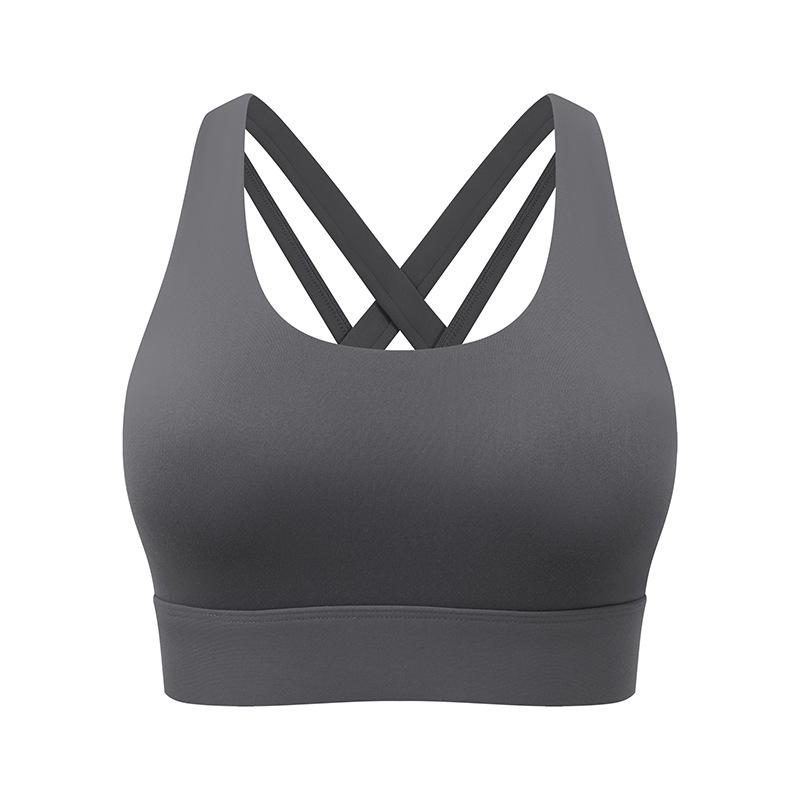 

Классический спортивный бюстгальтер с перекрещивающимися бретелями : Быстросохнущий, ударопрочный, с фиксированной чашкой, идеально подходит для бега, фитнеса и йоги». Medium