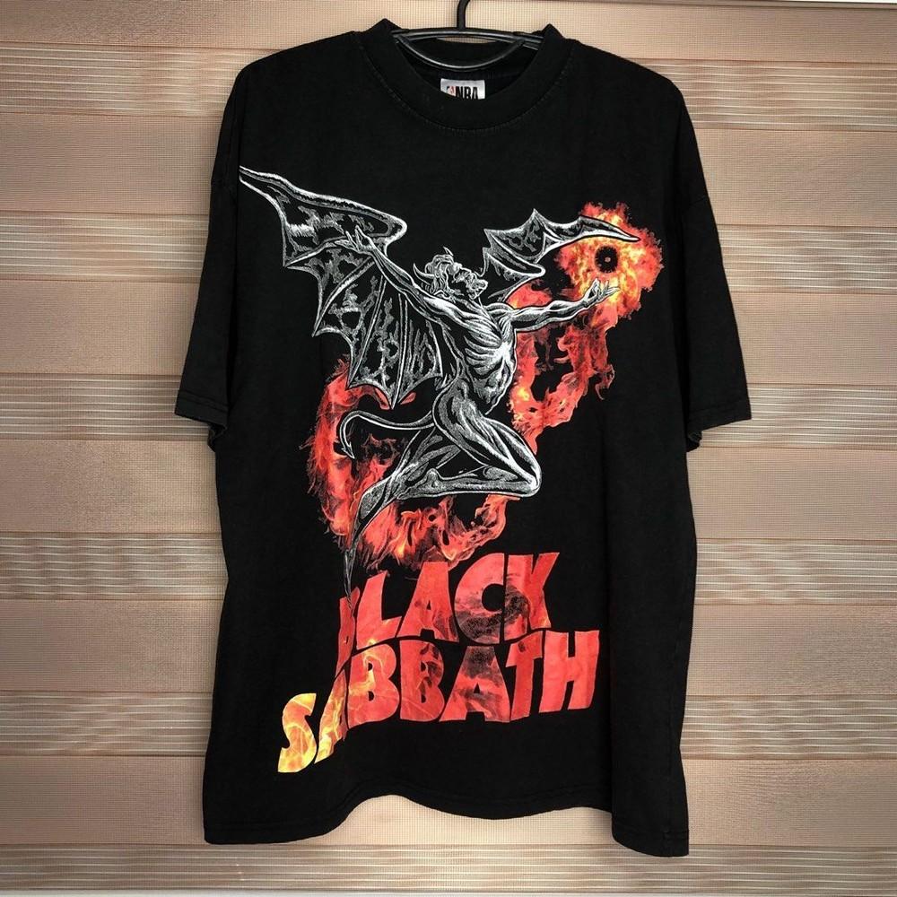 Black Sabbath Rock Band Metal Stoner Rock Doom Angel Fire Black T-shirt KH12724 Unisex T-Shirt XXL