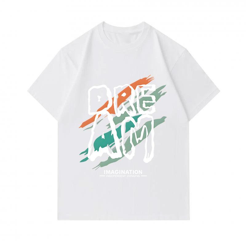 Men's 100% Cotton Crew Neck Short Sleeve T-Shirt, Dream Imagination Independent Thinking Art Printed Casual Comfortable Lightweight Daily Wear Tee for