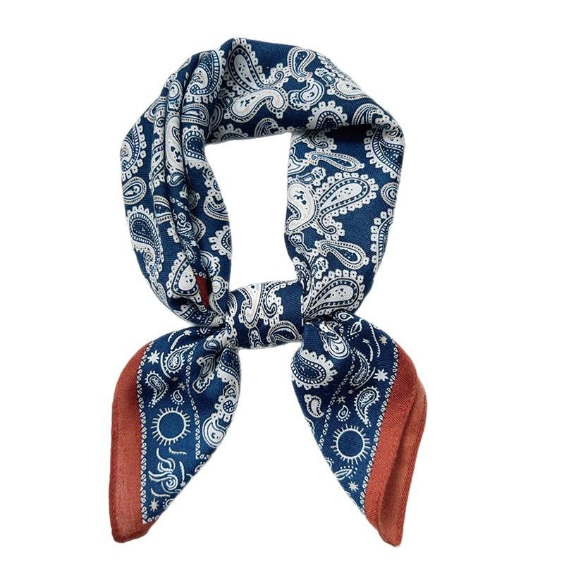 Korean version of herringbone pattern cashew flower small square scarf silk scarf women's spring and autumn scarf fashion matching shirt suit scar