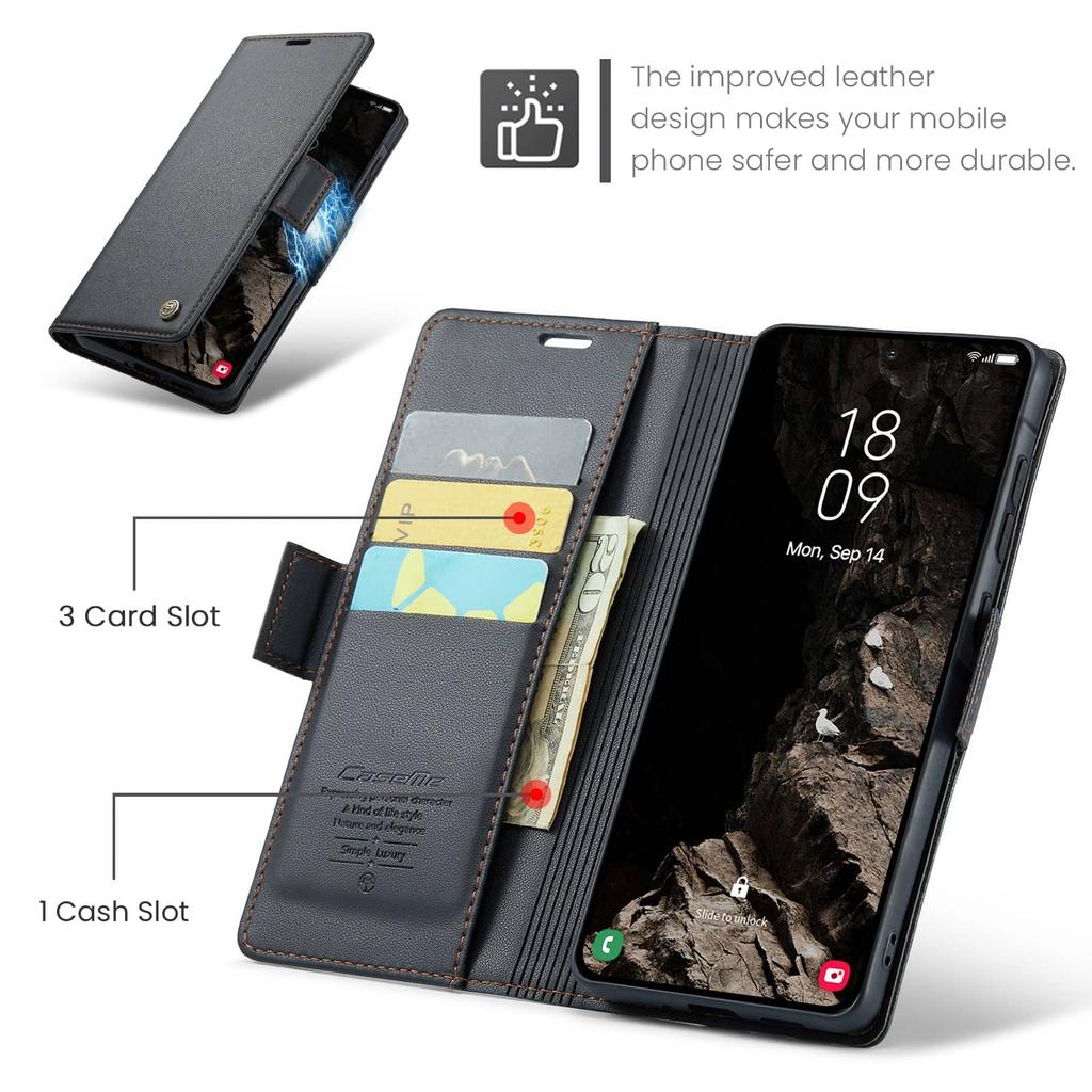 Für Samsung Galaxy A37 A57 Brieftaschen-Hülle mit Kartenhalter RFID-Blockierung PU-Leder Klapphülle Magnetverschluss Ständer Stoßfest