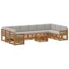 Outdoor Sofa Set with Cushions 8 Pcs Natural and Light Grey