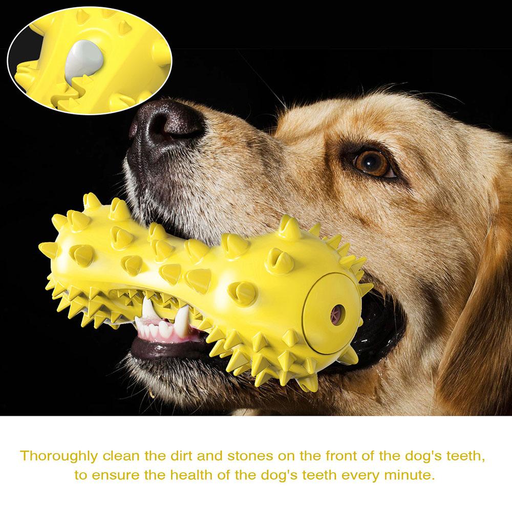 Dog Squeaky Dumbbell Chew Toy - Molar Stick Teeth Cleaning Bone Toothbrush for Puppies & Adult Dogs,
