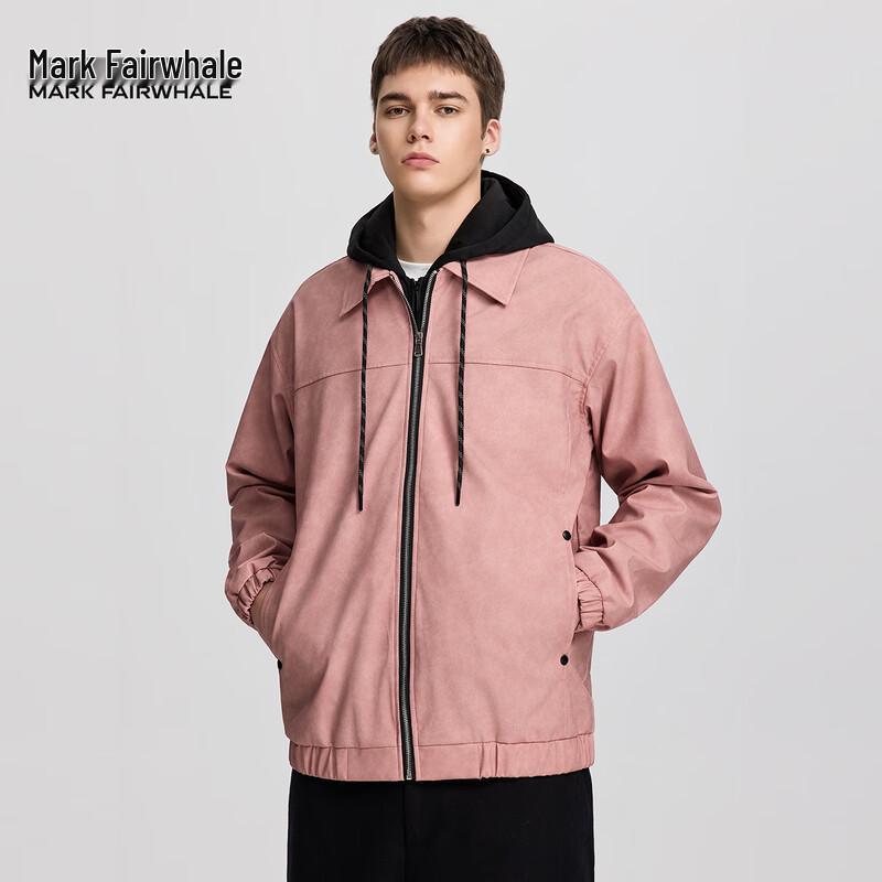Mark Fairwhale Men's Hooded Faux Leather Look Jacket