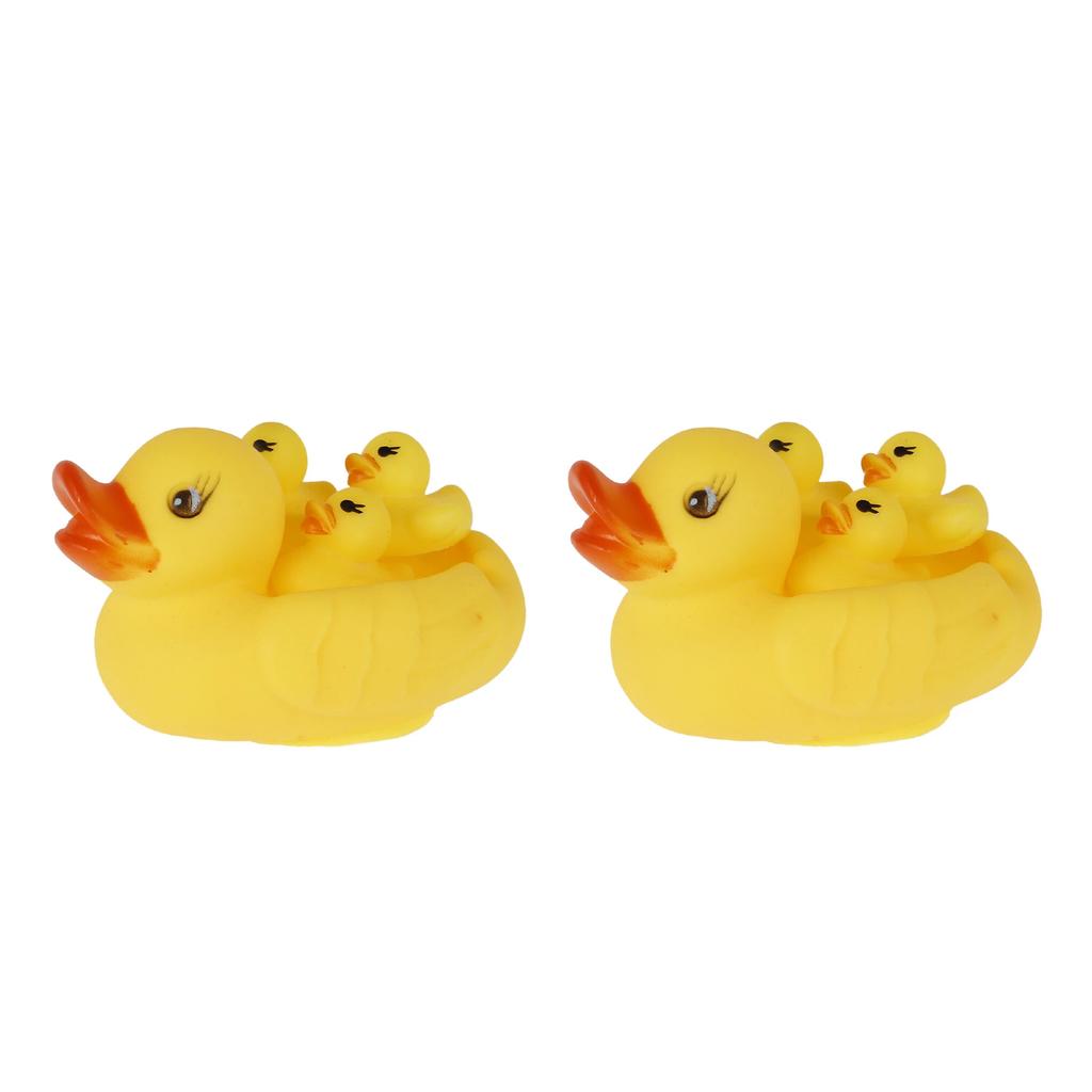 4Pcs Bath Duck Toys Yellow Duck Family Bath Set Floating Squeaky Duckies Baby Shower Toys Kids Bathtub Duck Set for Toddlers
