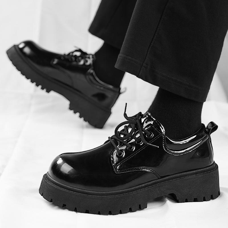 Lässige Leder-Freizeitschuhe für Paare Vier Jahreszeiten Dicke Sohle Rutschfest Komfort Herren- und Damen-Arbeitsschuhe Übergröße Schnürschuhe