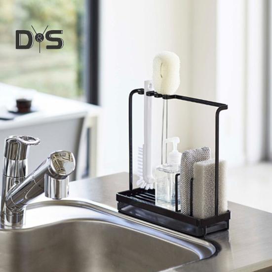 Storage Rack Sponge Holder Sturdy Construction Strong Load-bearing Kitchen Bedroom Dish Soap Dispenser with Removable Tray