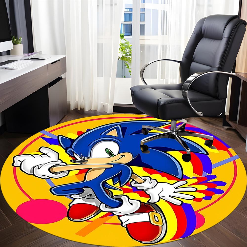 1PC Sonic Colors Office Round Area Rug, Indoor Mat Suitable For Office, Under Office Chairs Bedroom Living Room Home Decor DT1212064