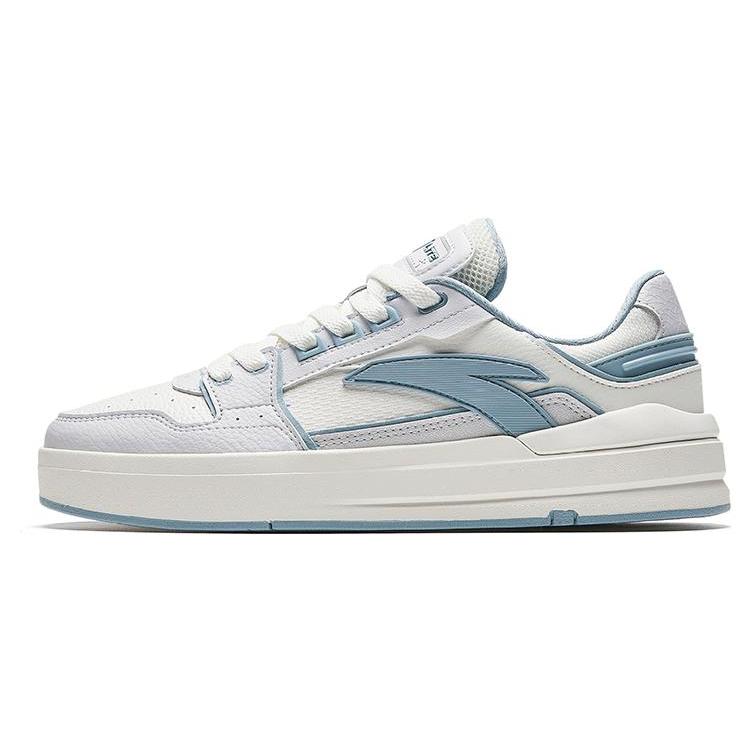 new Anta Street Play LITE Anti Slip Wear Resistant Low Top Skateboard Shoes Men's White Gray Blue