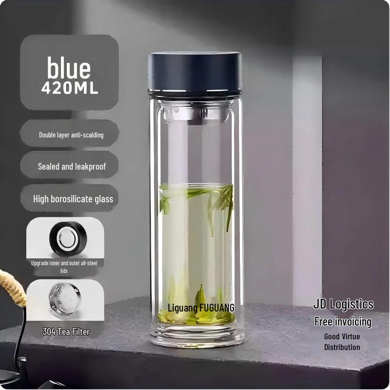 Fuguang Double-Layer Glass Business Water Bottle