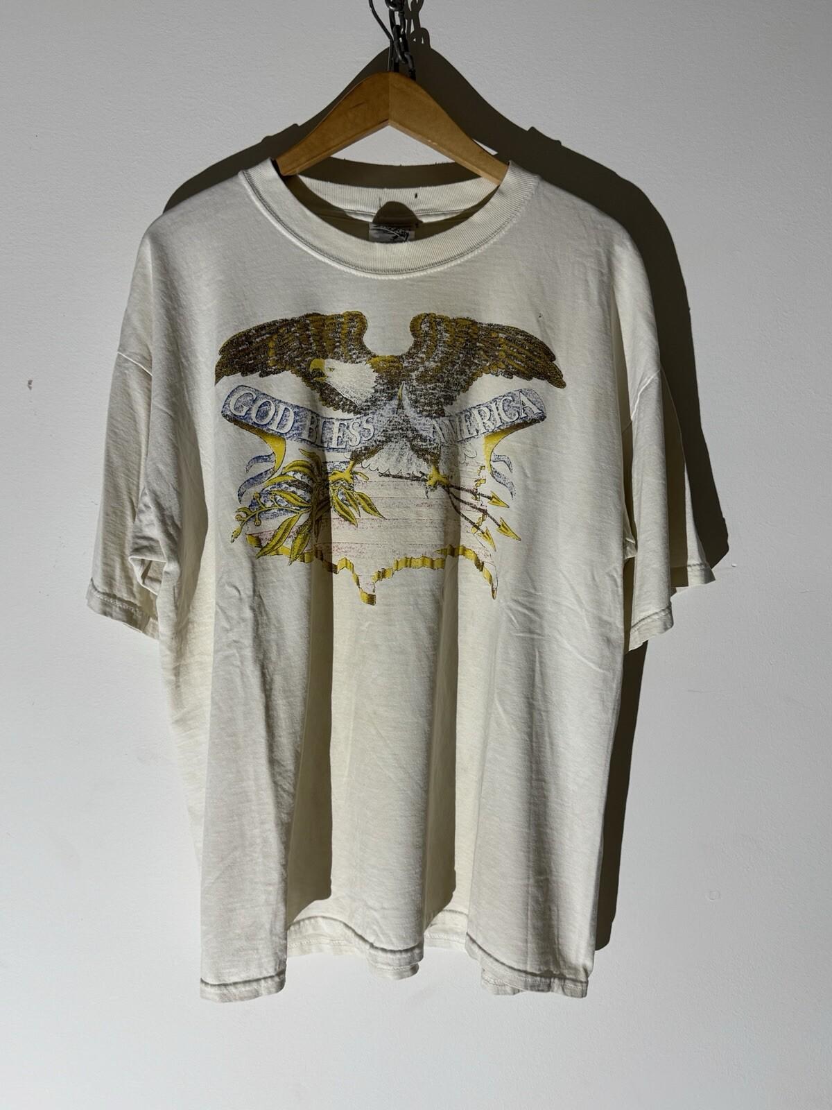 VTG FADED DISTRESSED PATRIOTIC GOD BLESS AMERICA T SZ XL Unisex T-Shirt XXL