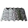 Veste en Coton Imprimé Rétro Style Ethnique avec Poches - Manteau Manches Longues Automne/Hiver